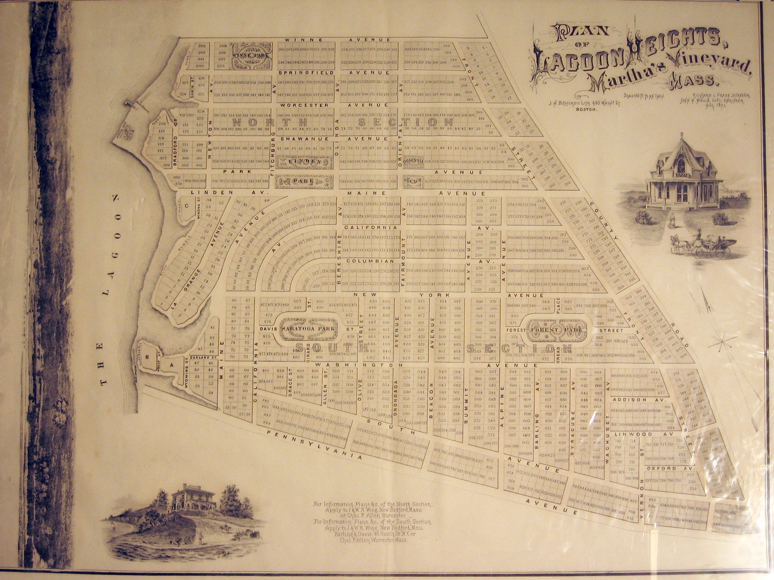 1 piece  Lithographic Town Plan.
