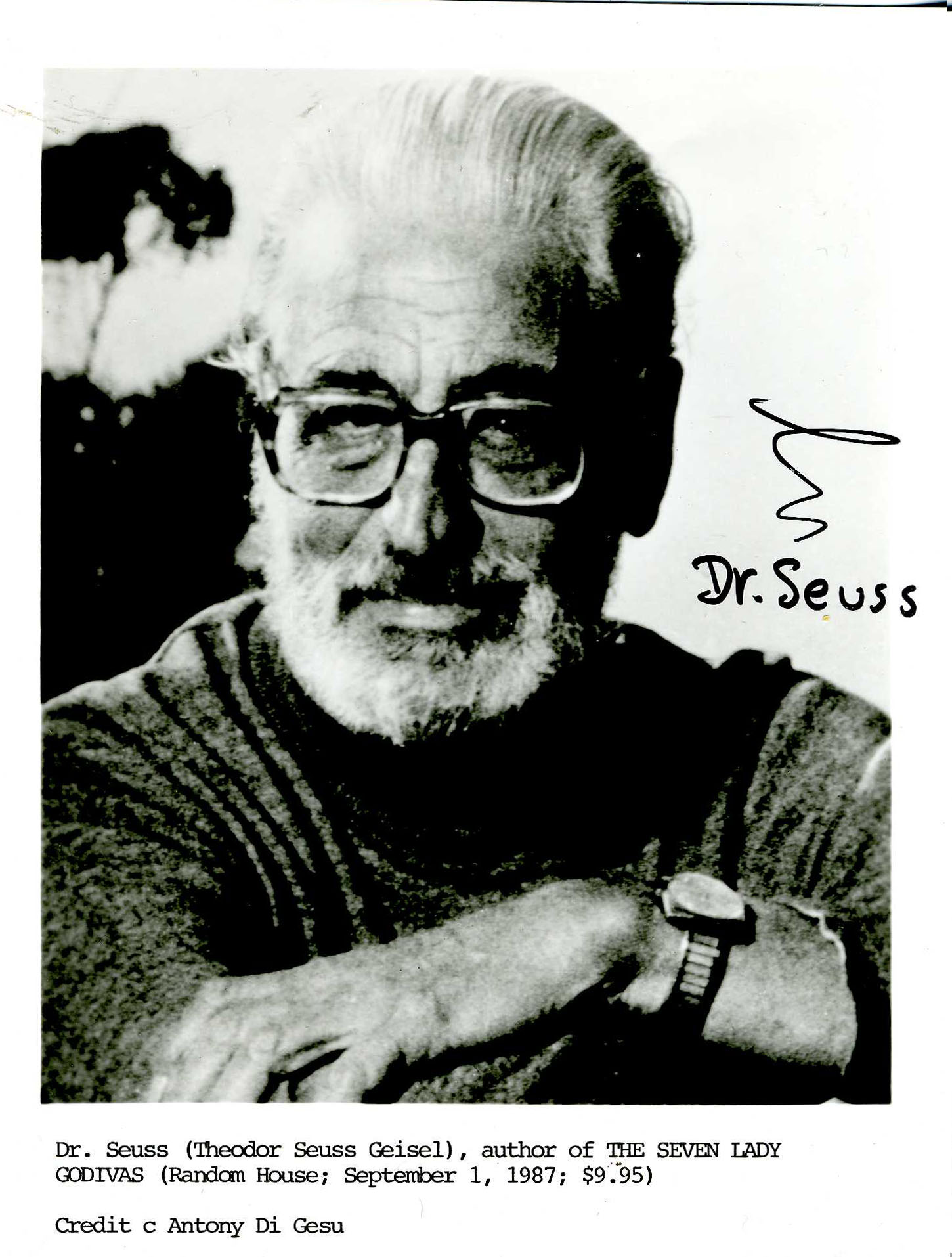 1 piece.  Photo Signed. [Geisel,