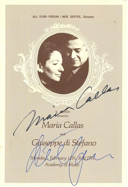 1 piece.  Program Signed. Callas,