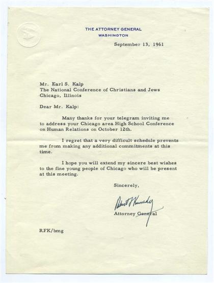 1 piece.  Typed Letter Signed.