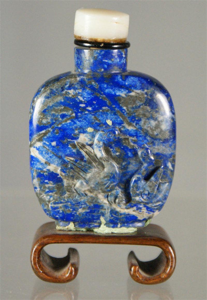 (1) swan carved lapis lazuli