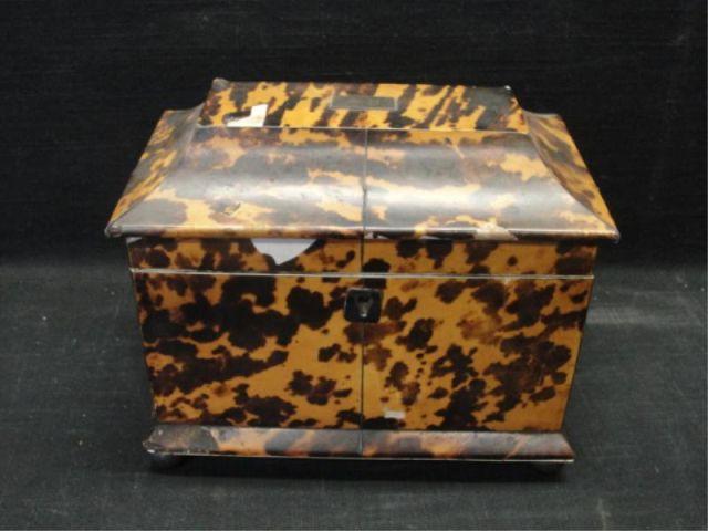 1 Tortoise Shell Tea Caddy. From