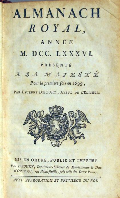 1 vol.  Almanach Royal Annee
