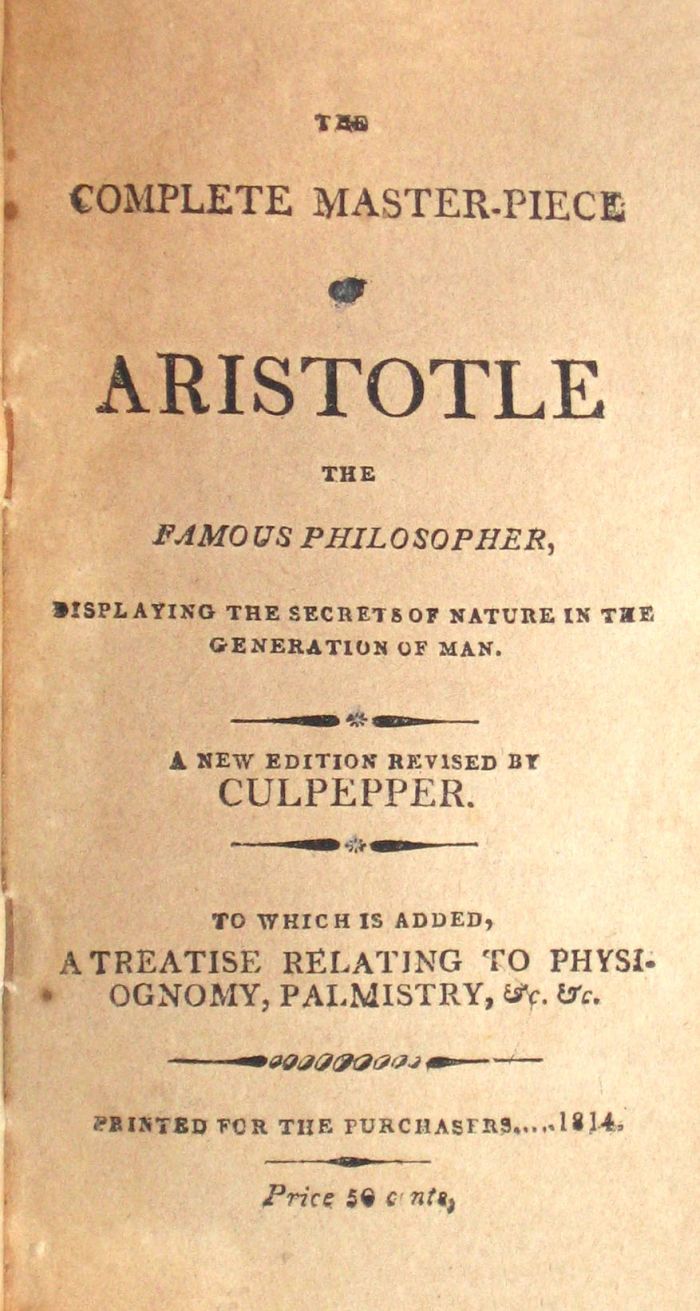 1 vol.  Aristotle, pseud. The