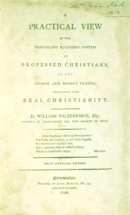 1 vol.  (Benjamin Rush.)