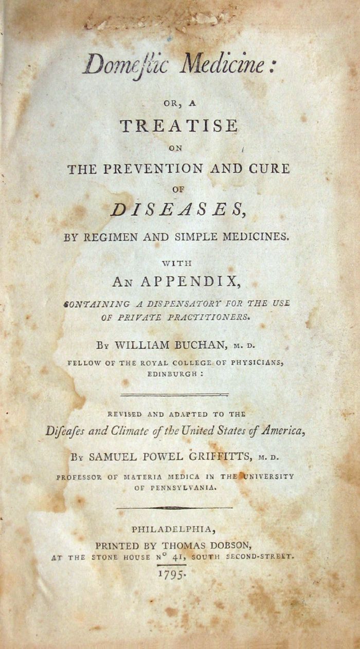 1 vol.  Buchan, William. Domestic