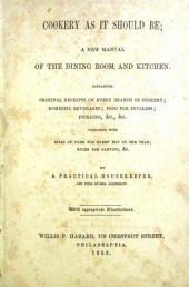1 vol.   Cookery As It Should