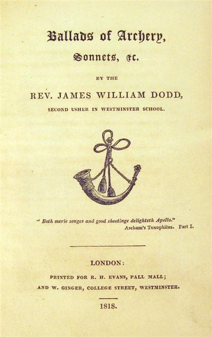 1 vol.  Dodd, James William.