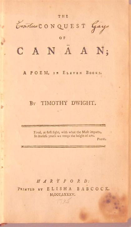 1 vol.  Dwight, Timothy. The