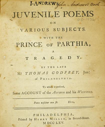 1 vol.  (Early American Theatre.)
