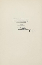 1 vol.   Hemingway, Ernest. A