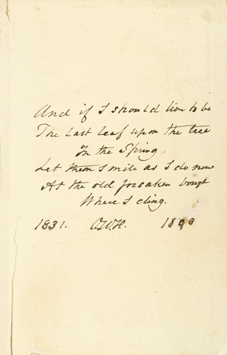1 vol.  (Holmes, Oliver Wendell,