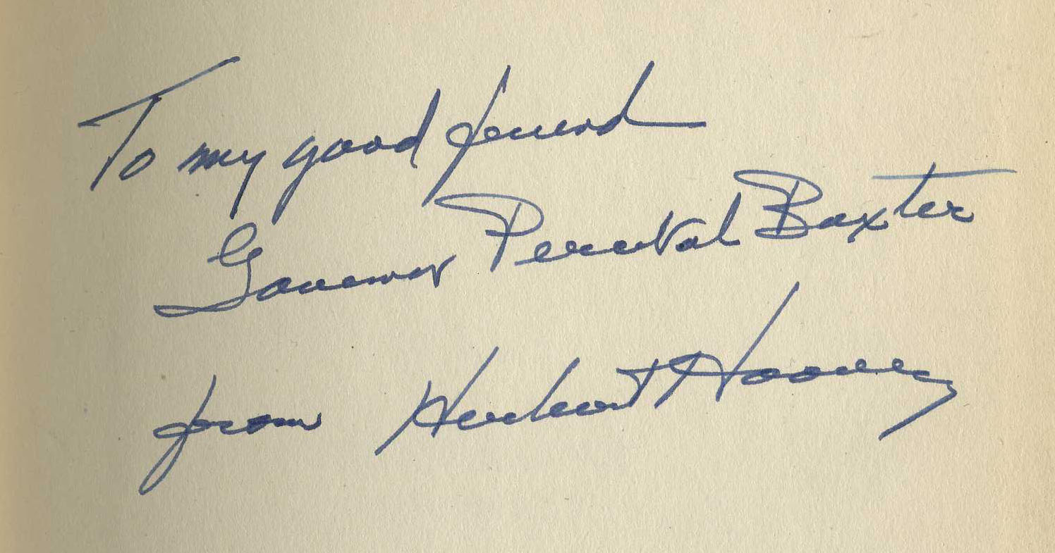 1 vol.  Hoover, Herbert. The