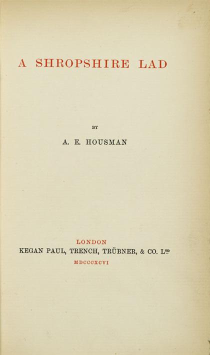 1 vol.  Housman, A.E. A