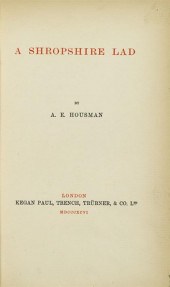 1 vol.  Housman, A.E. A Shrops