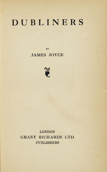 1 vol.  Joyce, James. Dubliners.