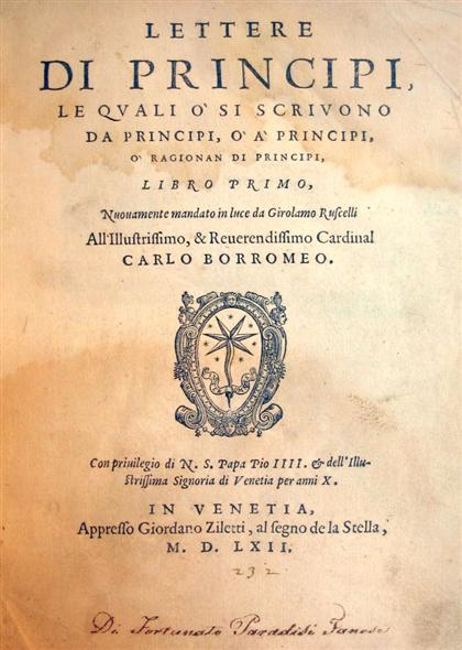 1 vol.  Lettere di Principi.