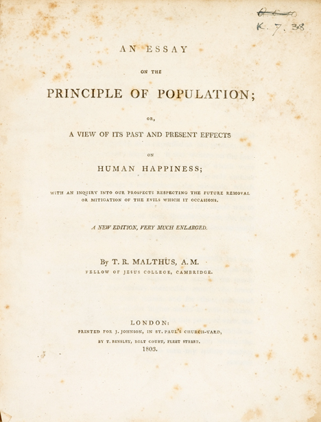 1 vol.  Malthus, T(homas) R(obert).