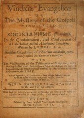 1 vol.  Owen, John. Vindiciae