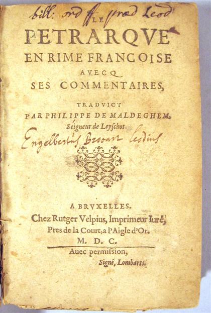 1 vol.   Petrarcha, Francesco.