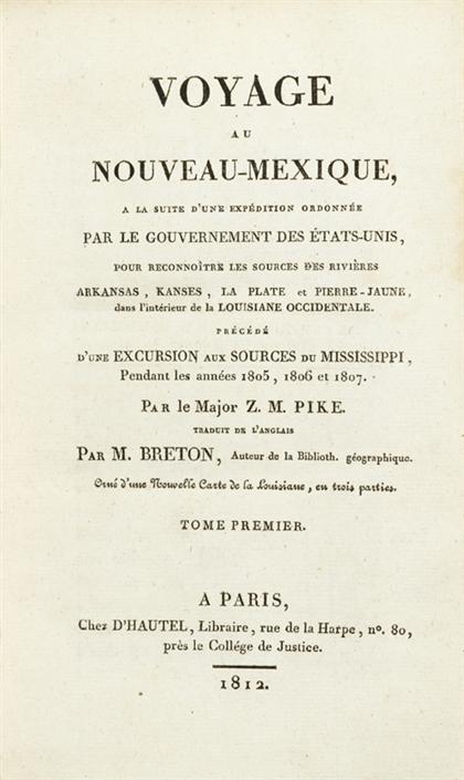 1 vol.  Pike, Zebulon M. Voyage