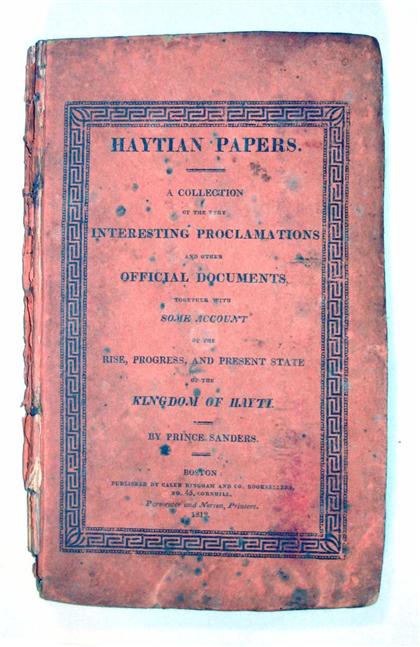1 vol.  Prince, Sanders. Haytian