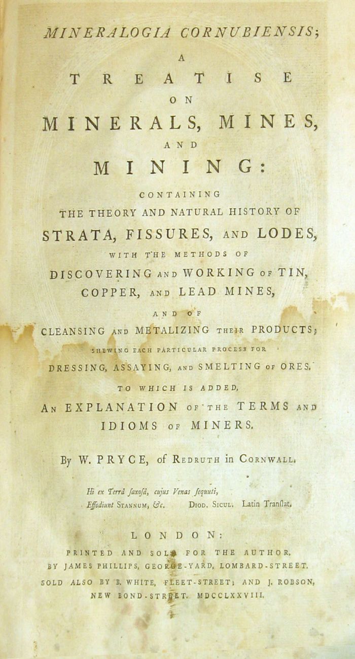 1 vol.   Pryce, William.