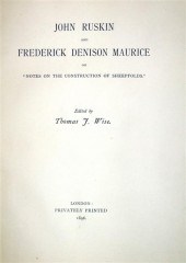 1 vol.  Ruskin, John; Maurice,
