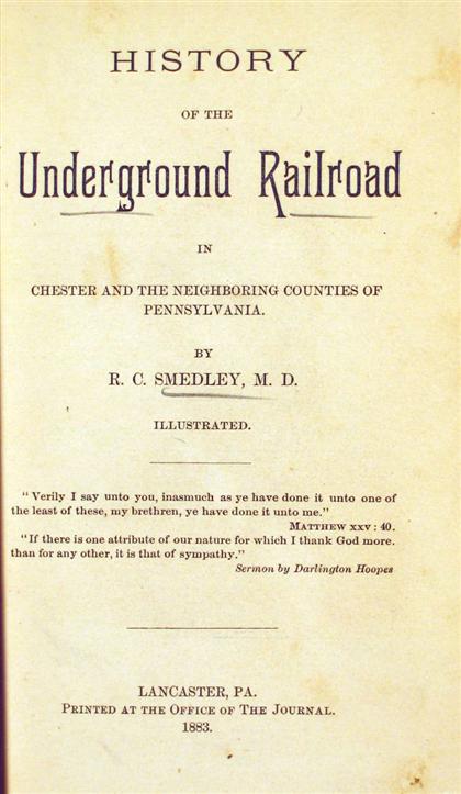 1 vol.  Smedley, R.C. History of