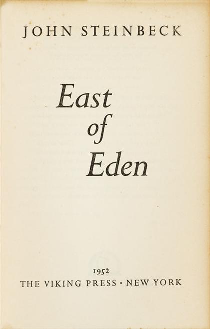 1 vol.  Steinbeck, John. East of