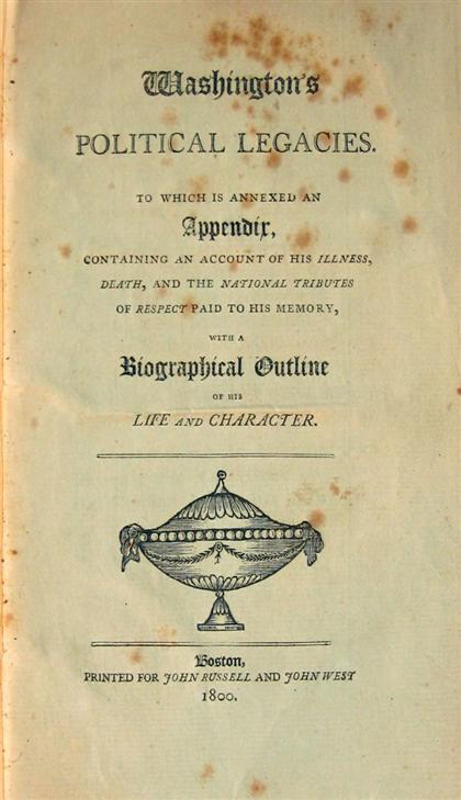 1 vol.  (Washington, George.)