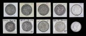 10 1892 AND 1896 MORGAN SILVER