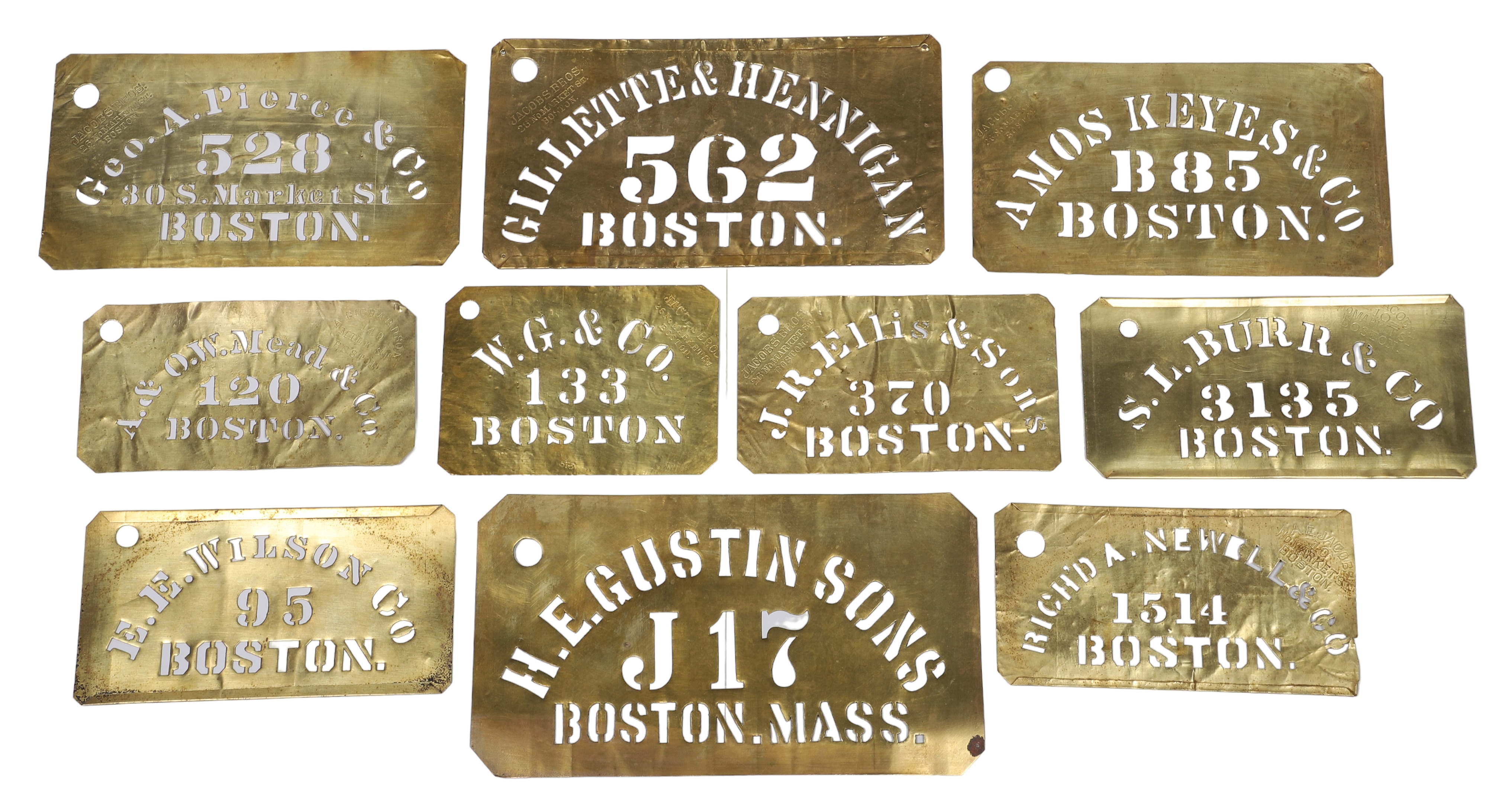 (10) 19th/20th C. Brass Boston area