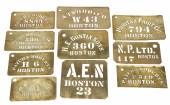 (10) 19th/20th C Brass Boston