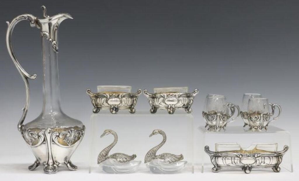 (10) 800 SILVER-MOUNTED CORDIAL SET