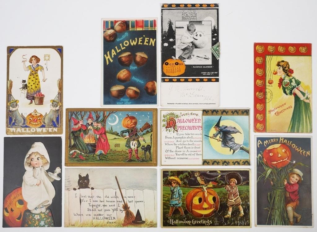 10 ANTIQUE HALLOWEEN GREETING