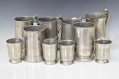 (10) ANTIQUE PEWTER TANKARDS &