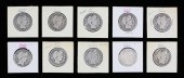 10 BARBER HALF DOLLARS1 1908 B