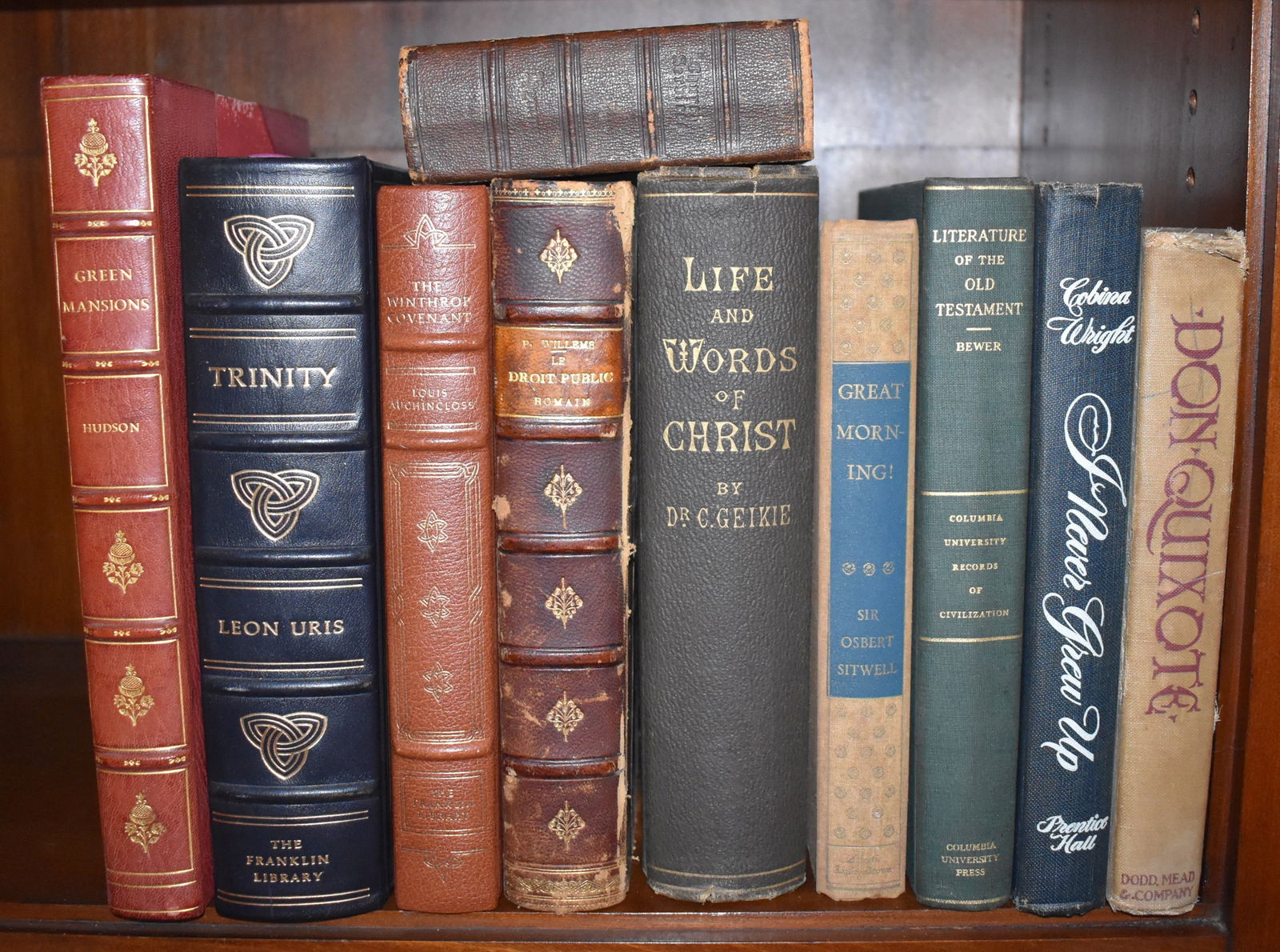 10 BOOKS WITH FOUR BEING LEATHER