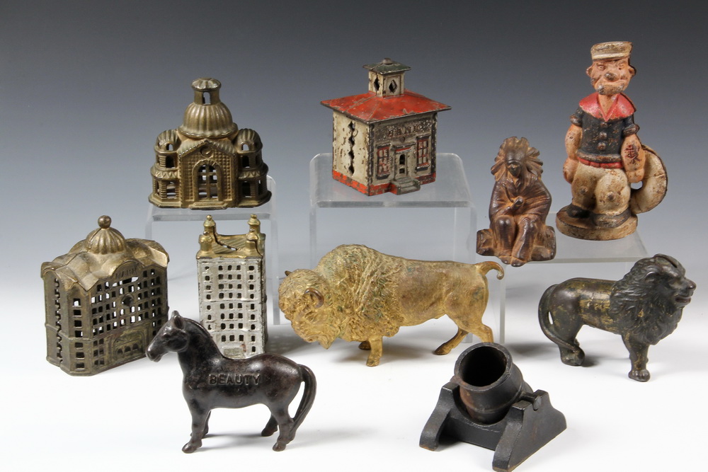 (10) CAST-IRON BANKS & FIGURES -