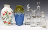 (10) CERAMIC VASE & GLASS DECA