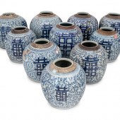 10 Chinese Blue and White Porc