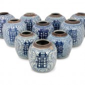 10 Chinese Blue and White Porc