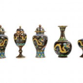 10 Chinese Cloisonné Enamel Ve