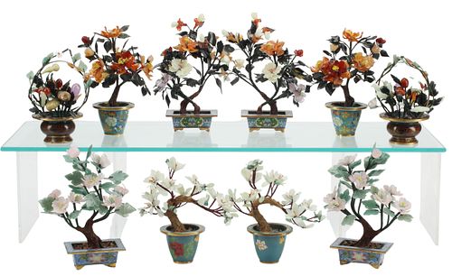 (10) CHINESE HARDSTONE FLOWERING