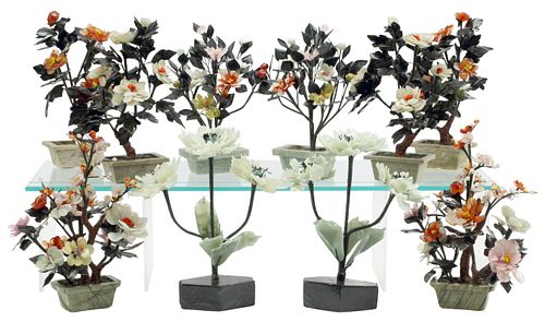 (10) CHINESE HARDSTONE FLOWERING