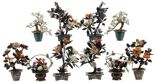 (10) CHINESE HARDSTONE MODELS OF