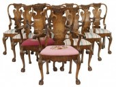 (10) CHIPPENDALE STYLE BURLWOO