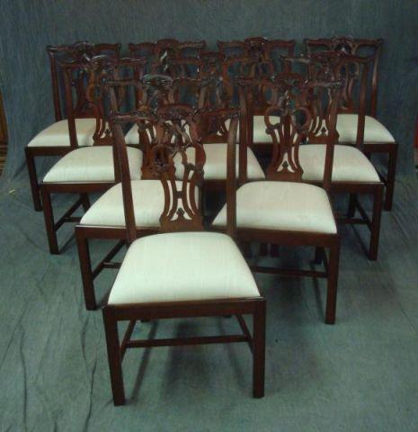 10 Chippendale Style Dining Chairs.