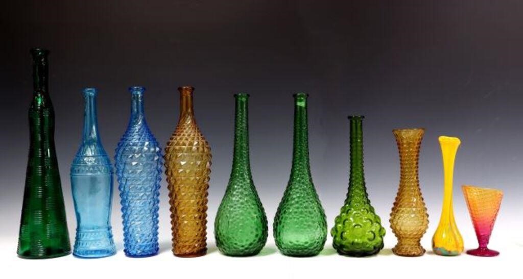 (10) COLLECTION COLORED GLASS